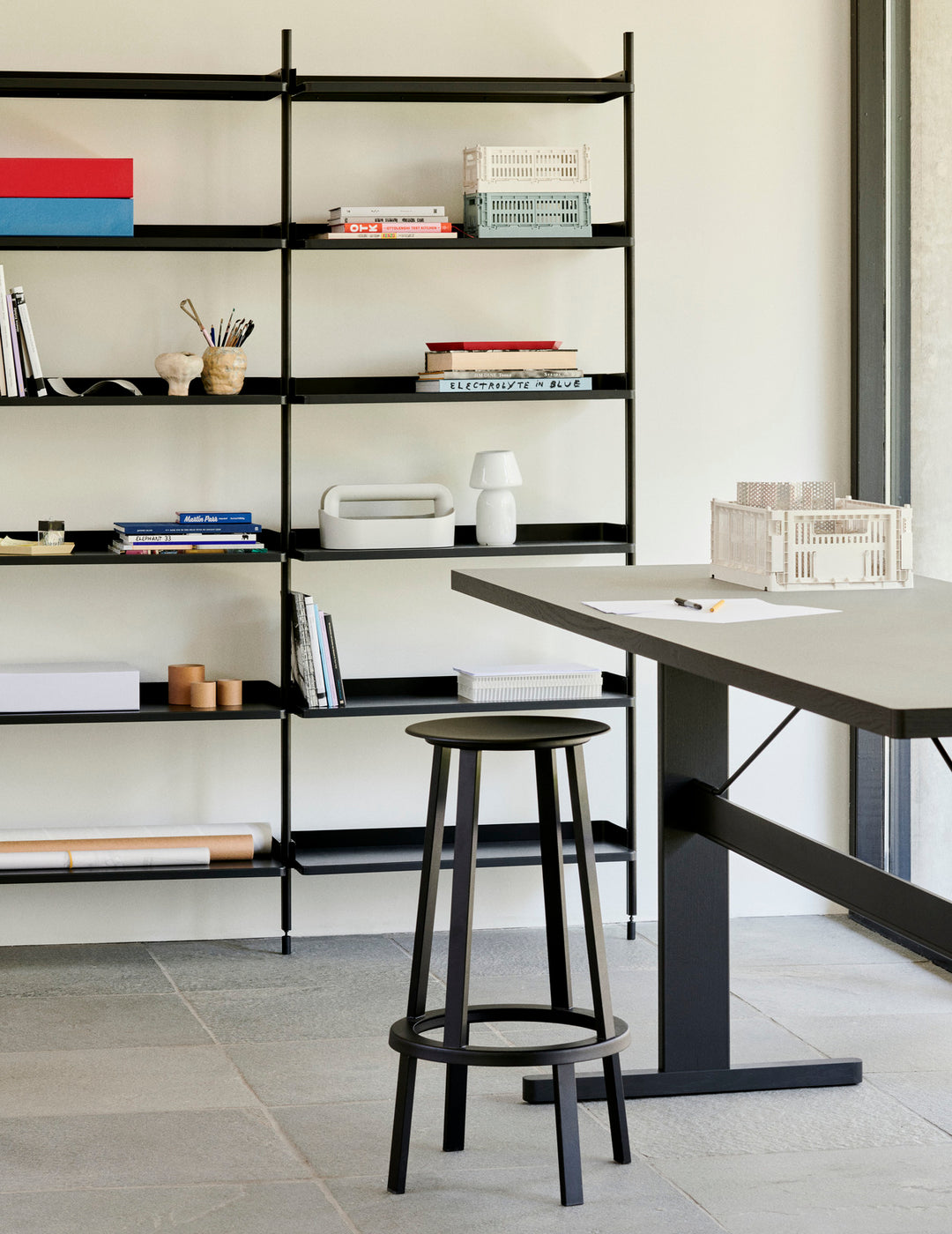 Hay Revolver Stool Black barkruk