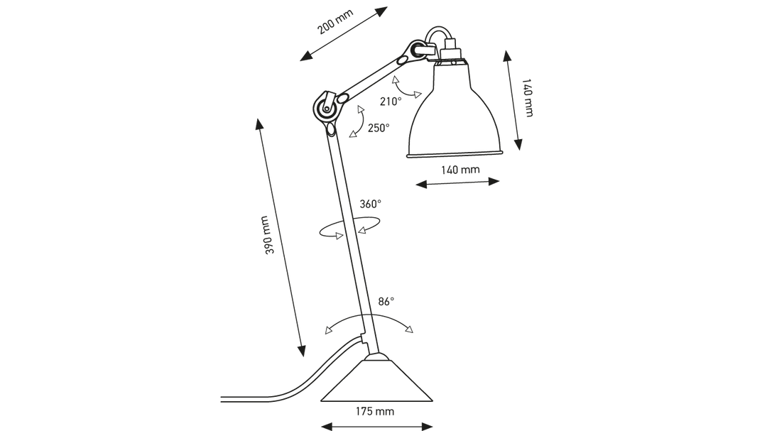 Lampe Gras N°205 Tafellamp