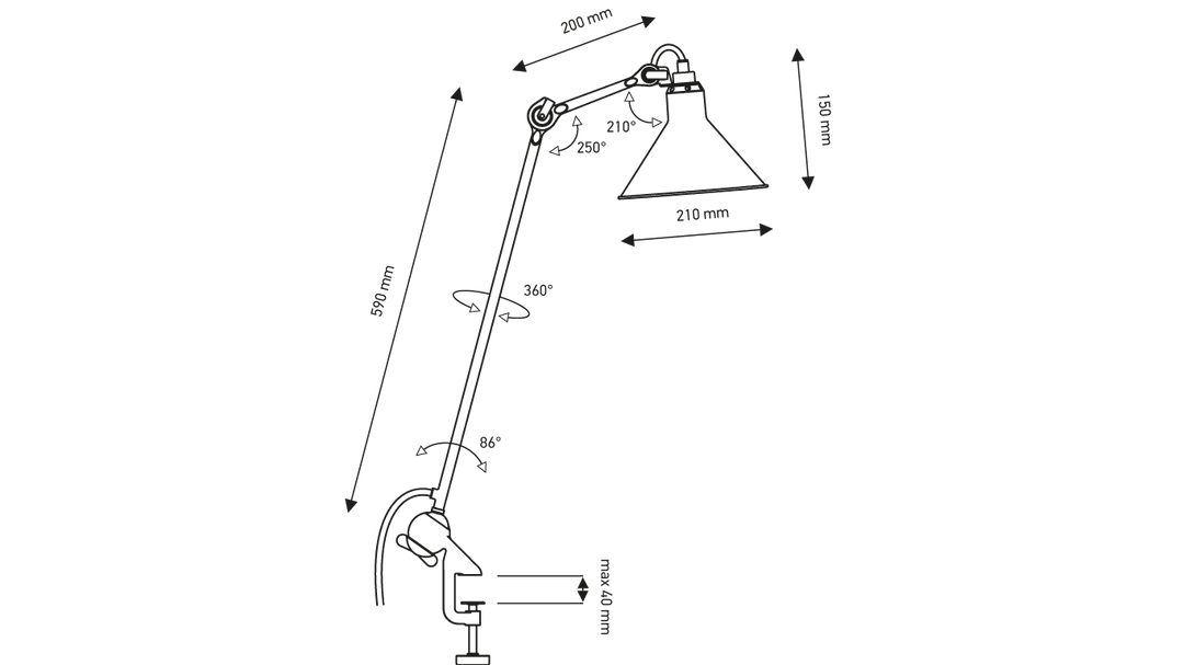 Lampe Gras N°201 Tafellamp