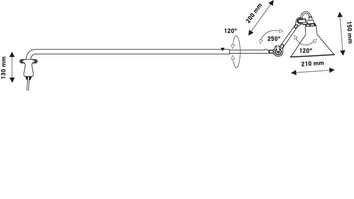 Lampe Gras N°213 Wandlamp