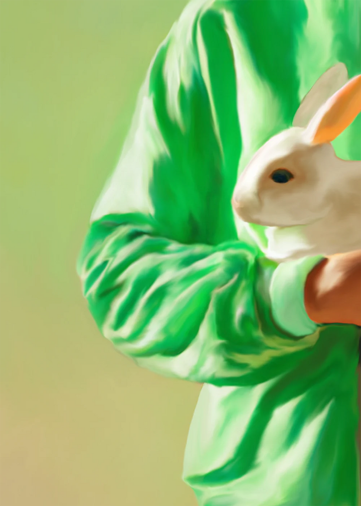 Paper Collective 'White Rabbit' Art Print
