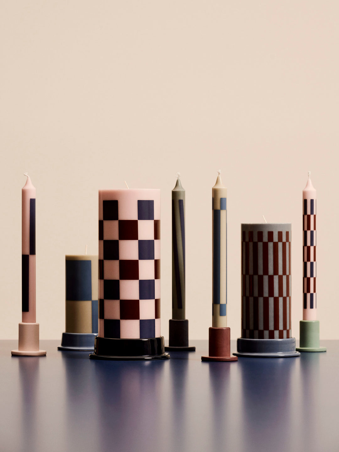 Hay Column Candleholders