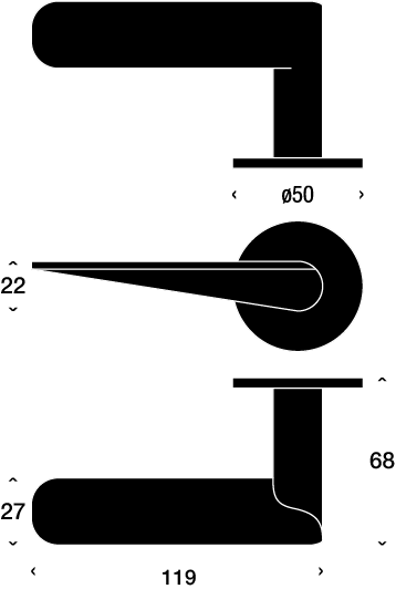FROST HB101 Deurklink