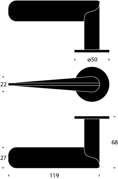 FROST HB102 Deurklink